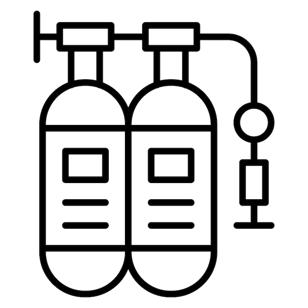 Estilo de ilustración del vector del cilindro de biogás