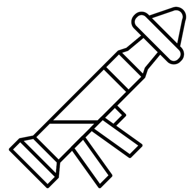 Estilo de ilustración del vector de cohetes del ejército
