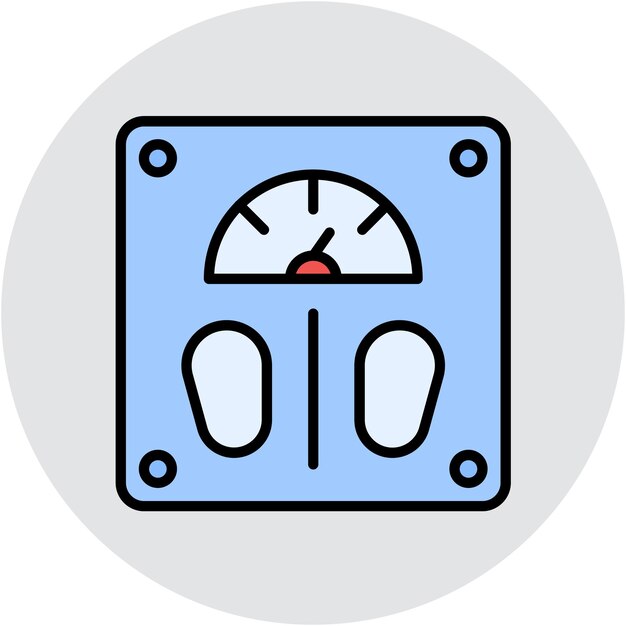 Estilo de la ilustración del vector de comprobación de peso
