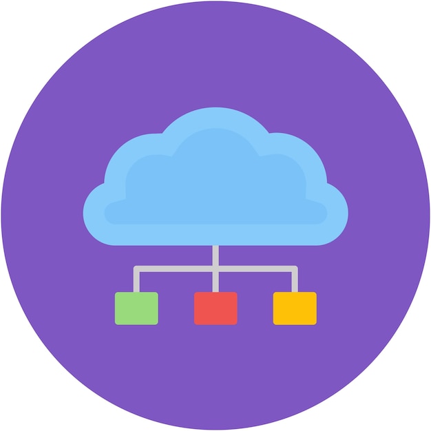 Estilo de ilustración del vector de conexión a la nube