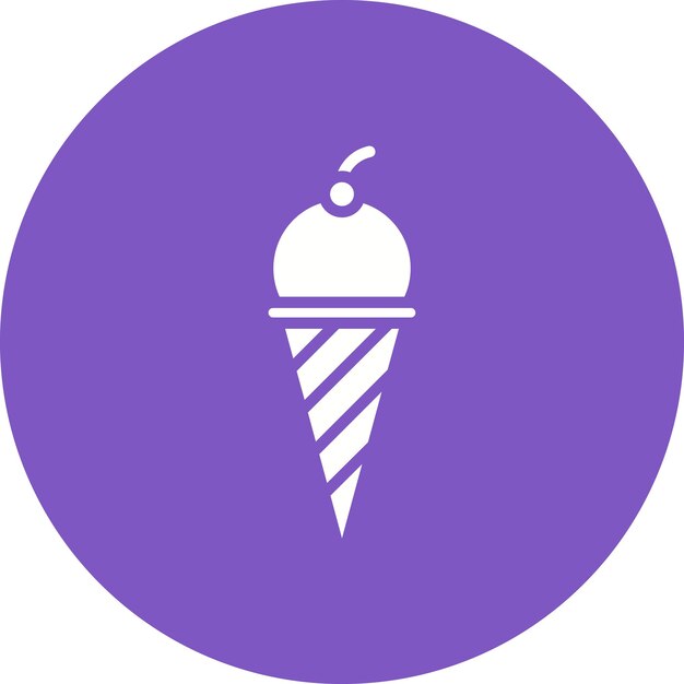 Estilo de ilustración del vector del cono de helado