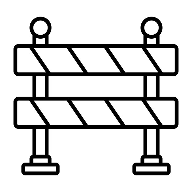 Estilo de ilustración del vector de construcción de la barrera