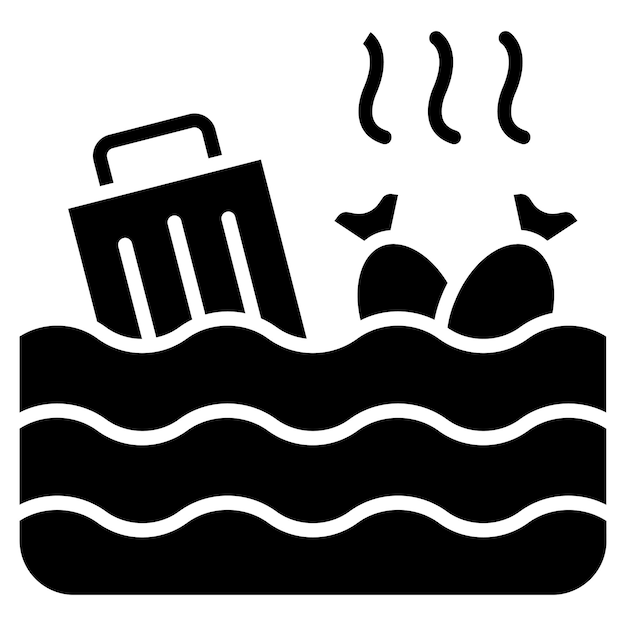 Estilo de ilustración del vector de contaminación del agua