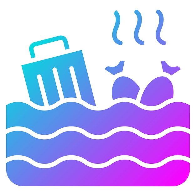 Estilo de ilustración del vector de contaminación del agua
