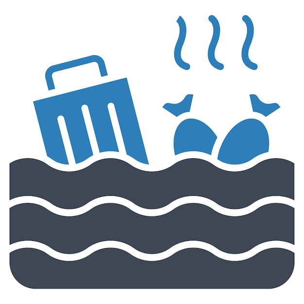 Estilo de ilustración del vector de contaminación del agua