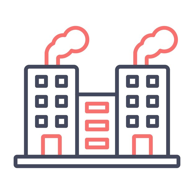 Estilo de ilustración del vector de contaminación de la ciudad