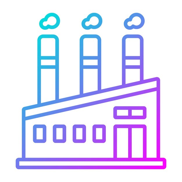 Estilo de ilustración del vector de contaminación de la fábrica