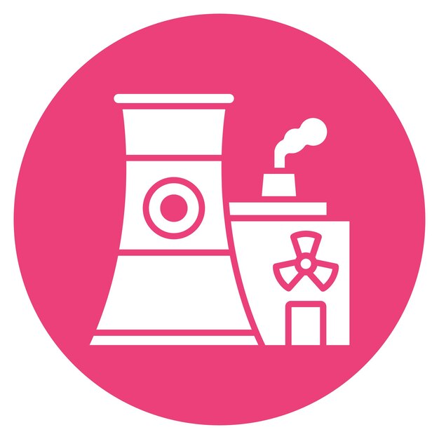 Estilo de ilustración del vector de la contaminación nuclear