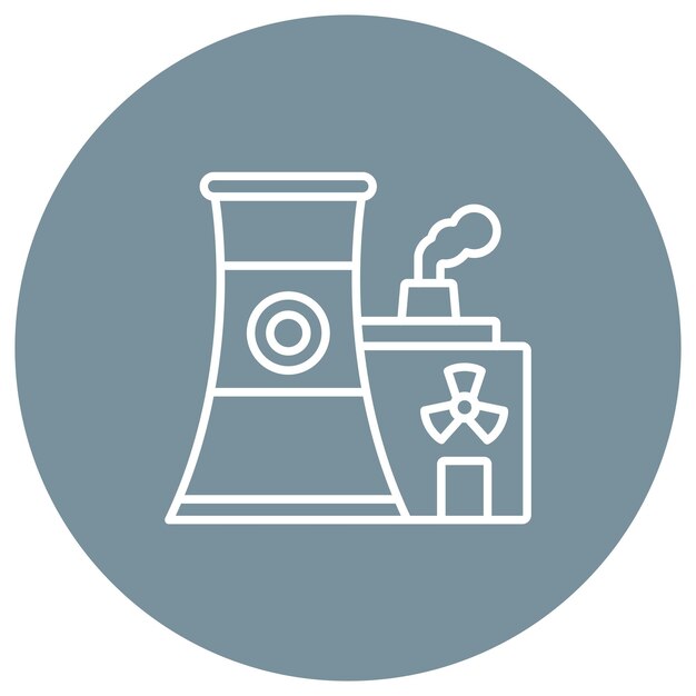 Estilo de ilustración del vector de la contaminación nuclear