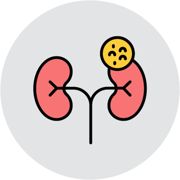 Estilo de ilustración del vector de control de riñón