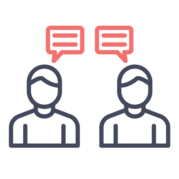 Estilo de la ilustración del vector de conversación