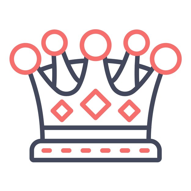 Estilo de ilustración del vector de la corona del rey