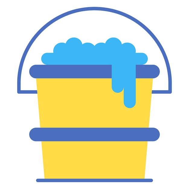 Estilo de la ilustración del vector del cubo de agua