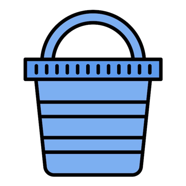 Estilo de ilustración del vector del cubo de agua