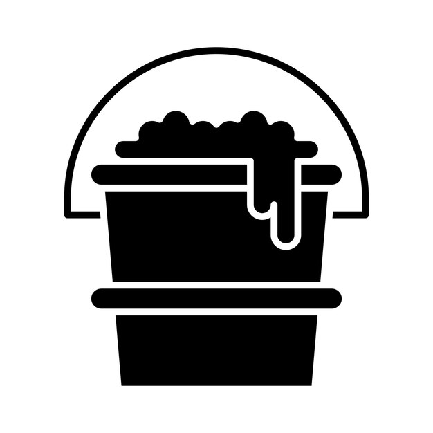 Estilo de la ilustración del vector del cubo de agua