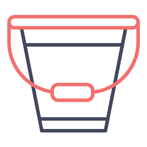 Estilo de la ilustración del vector de cubo de arena