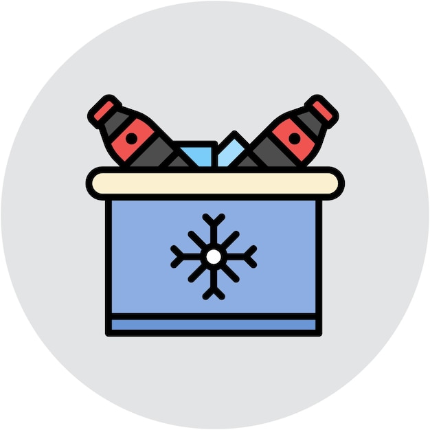 Estilo de la ilustración del vector del cubo de hielo