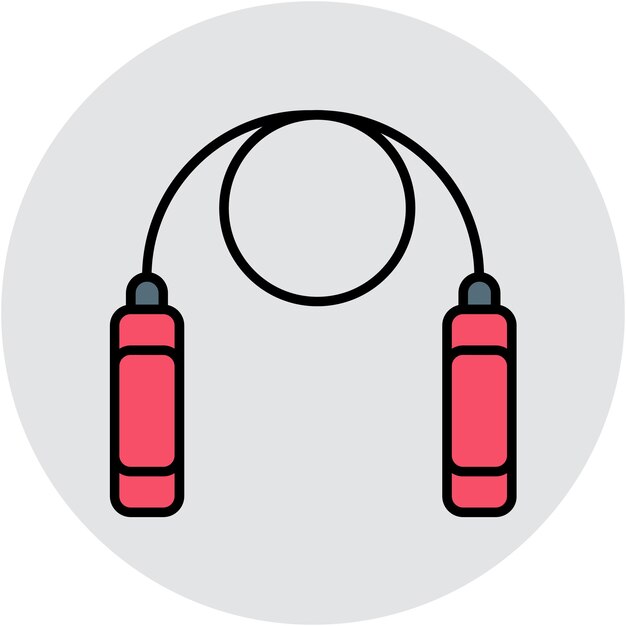 Estilo de la ilustración del vector de la cuerda de salto