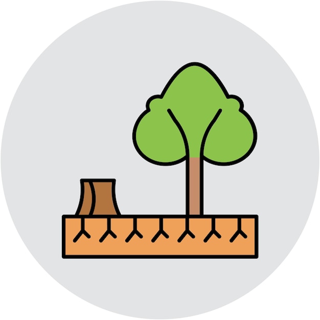 Estilo de ilustración del vector de deforestación