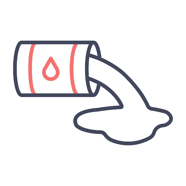 Estilo de ilustración del vector de derrame de petróleo