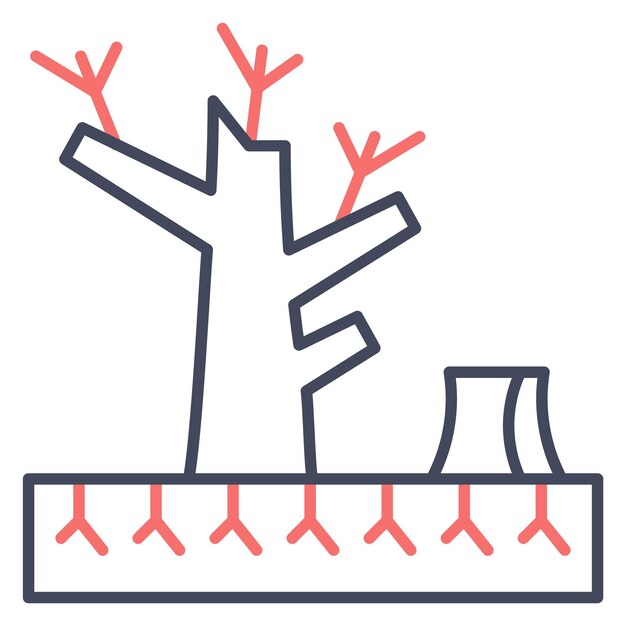 Estilo de ilustración del vector de desertificación