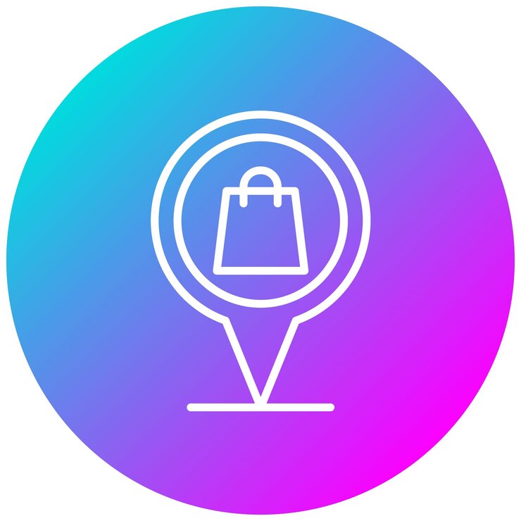 Vector estilo de la ilustración del vector de destino de compras