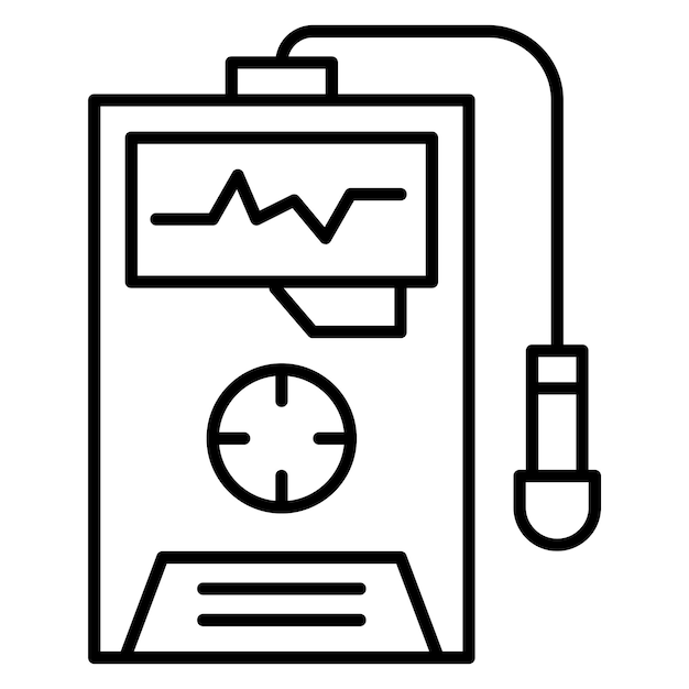 Estilo de ilustración del vector del detector de radiación