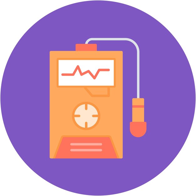 Estilo de ilustración del vector del detector de radiación
