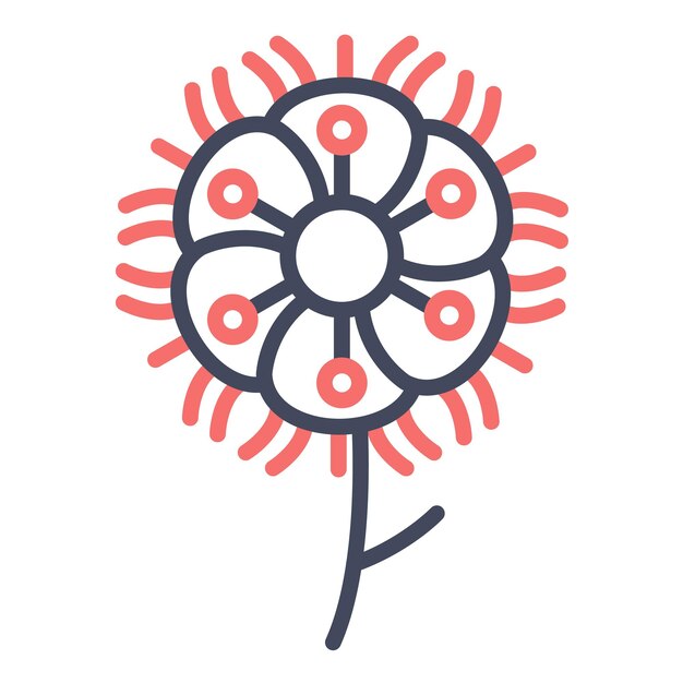 Estilo de ilustración del vector de Dianthus con franjas