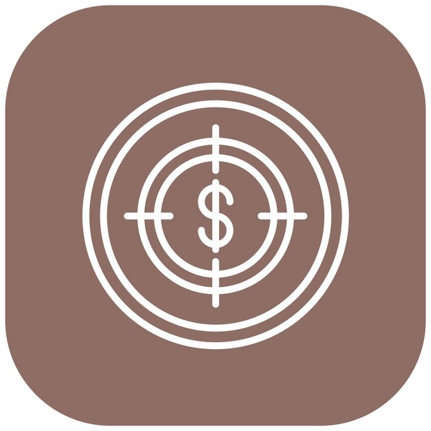 Estilo de la ilustración del vector de dinero objetivo