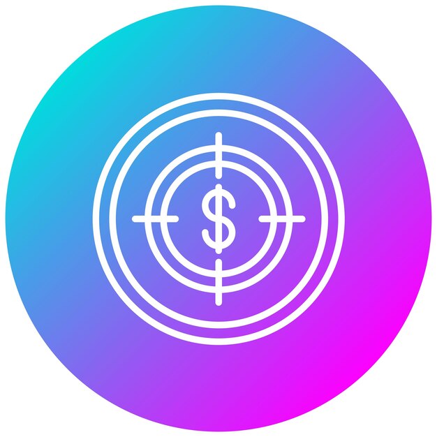 Estilo de la ilustración del vector de dinero objetivo