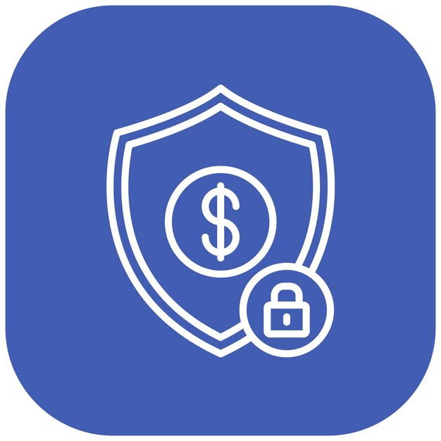 Estilo de la ilustración del vector de dinero de seguridad