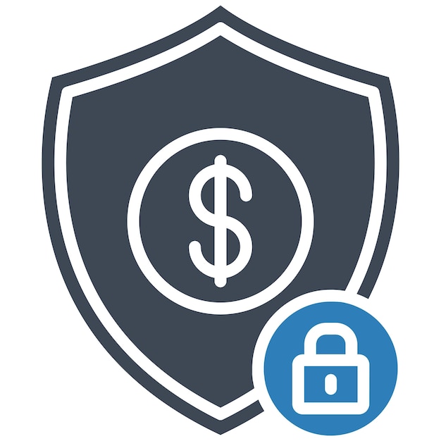 Estilo de la ilustración del vector de dinero de seguridad