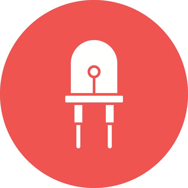 Estilo de la ilustración del vector del diodo emisor de luz