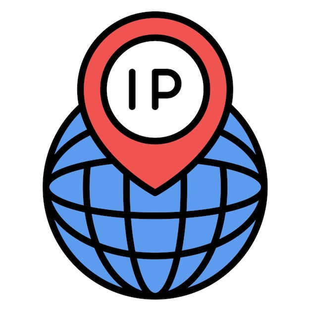 Estilo de ilustración del vector de la dirección IP