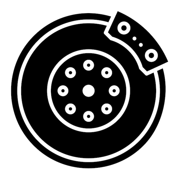 Estilo de la ilustración del vector del disco de freno
