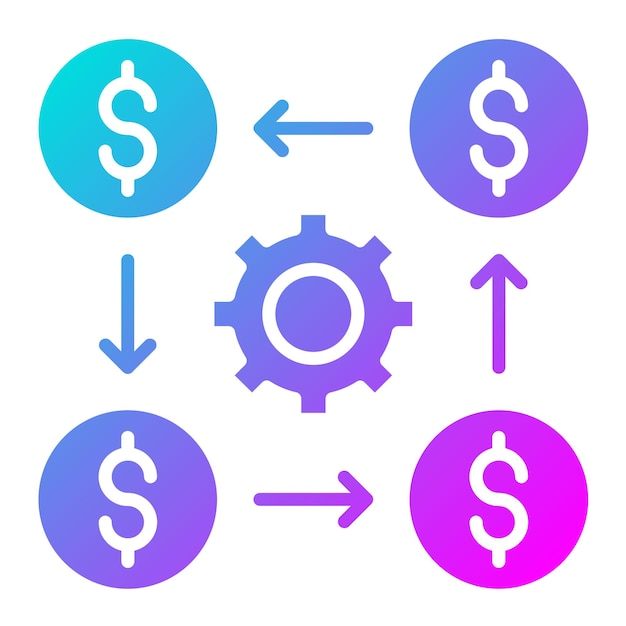 Estilo de ilustración del vector de distribución de efectivo