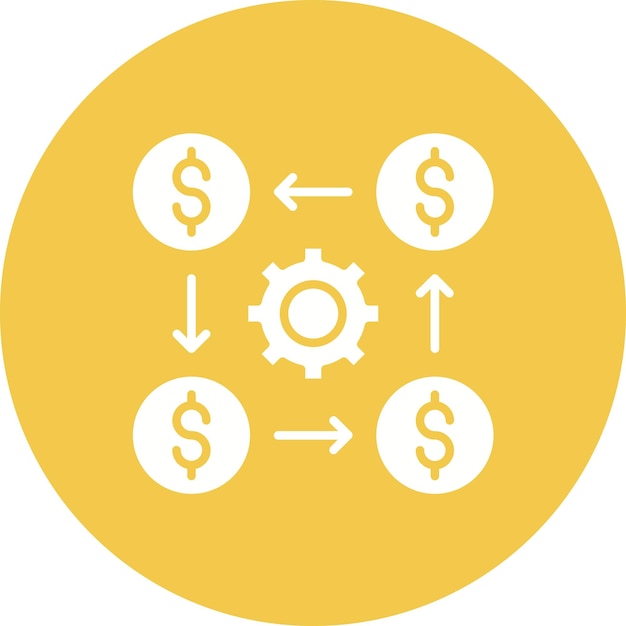 Estilo de ilustración del vector de distribución de efectivo