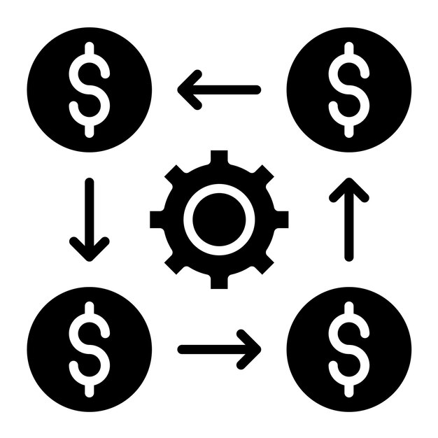 Estilo de ilustración del vector de distribución de efectivo