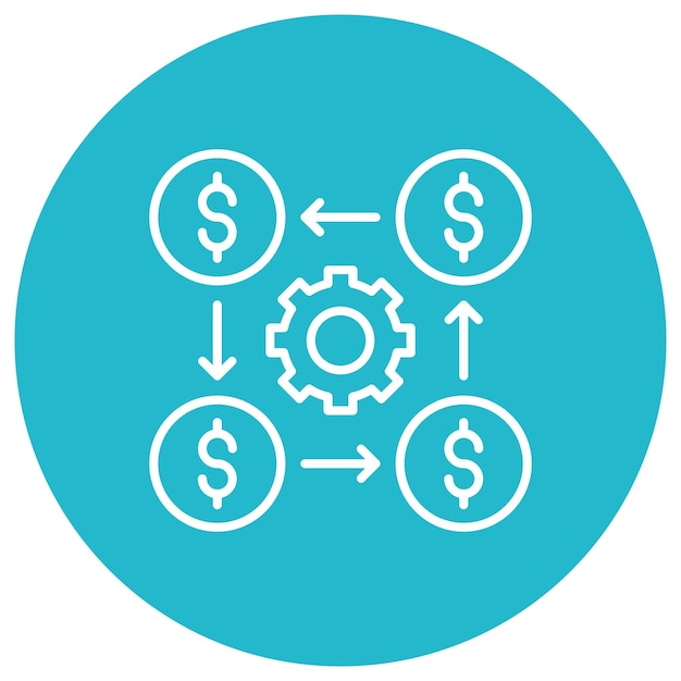 Estilo de ilustración del vector de distribución de efectivo