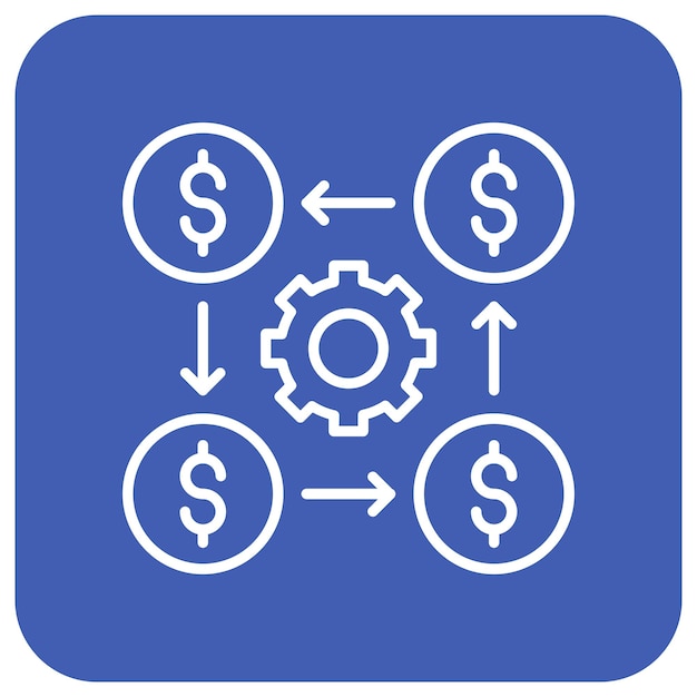 Estilo de ilustración del vector de distribución de efectivo