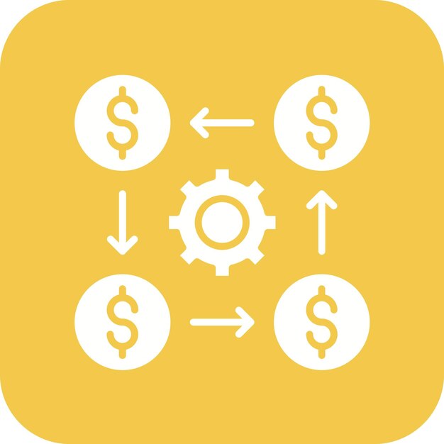 Estilo de ilustración del vector de distribución de efectivo