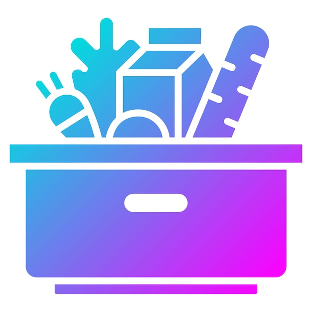 Estilo de ilustración del vector de donación de alimentos