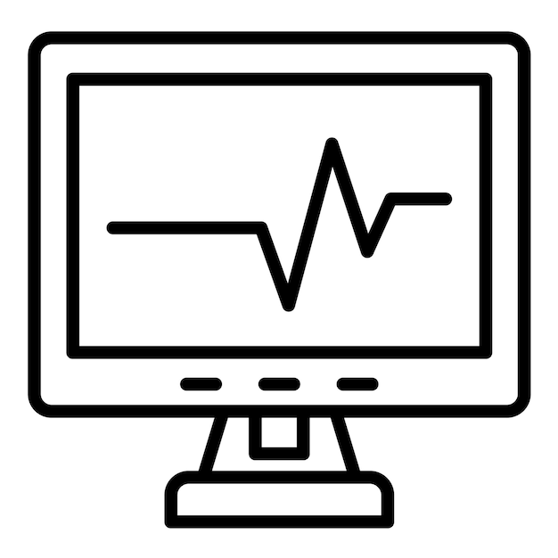 Estilo de ilustración del vector del electrocardiograma