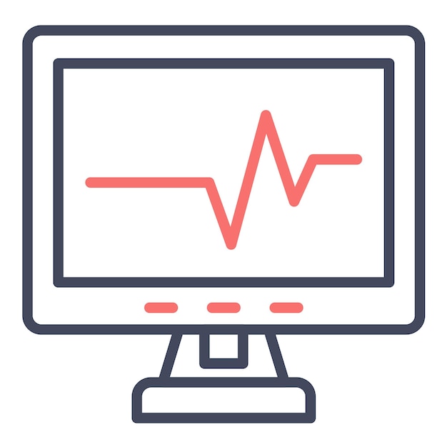 Estilo de ilustración del vector del electrocardiograma