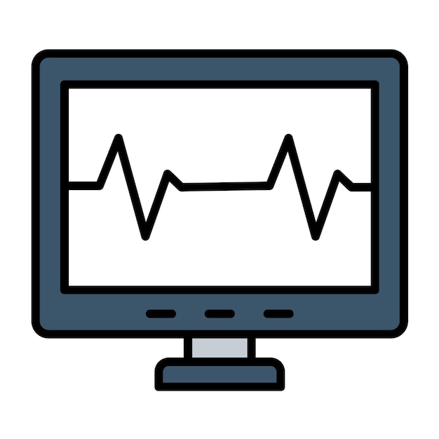 Estilo de ilustración del vector del electrocardiograma
