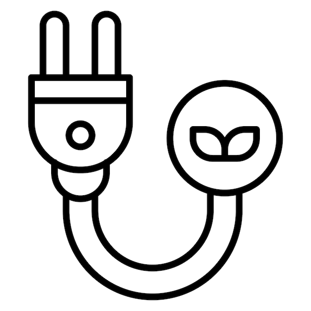 Estilo de ilustración del vector del enchufe de energía Eco