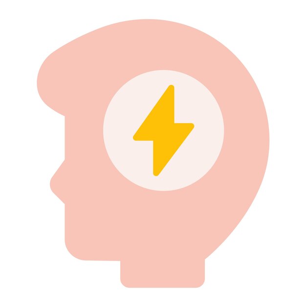 Estilo de ilustración del vector de energía mental