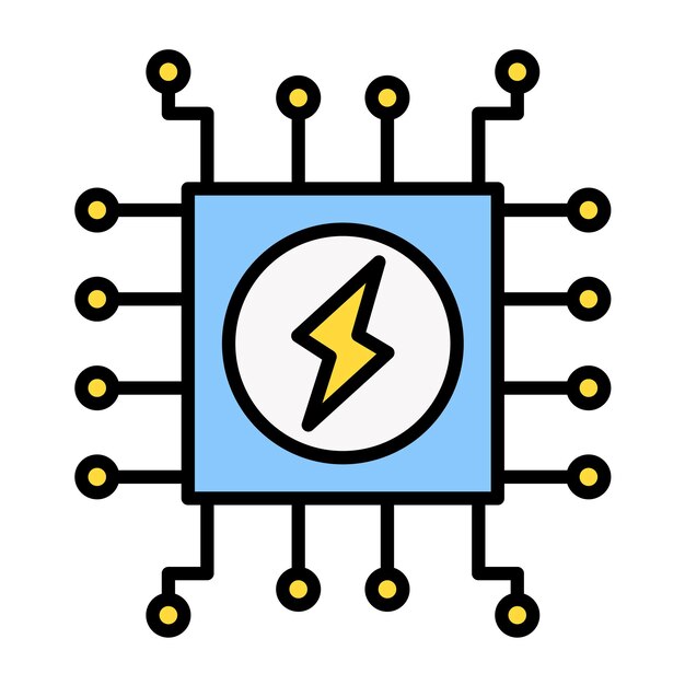 Estilo de ilustración del vector de energía del sistema