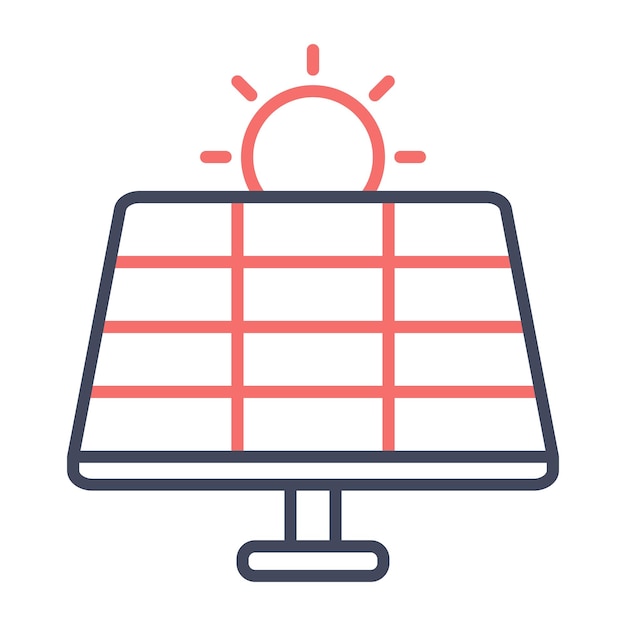 Estilo de ilustración del vector de energía solar